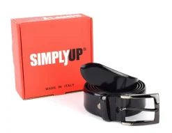 Cintura uomo in pelle lucida SIMPLYUP 1018 Nera