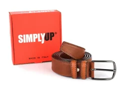 Cintura uomo in pelle tubolare SIMPLYUP 8043 Cuoio
