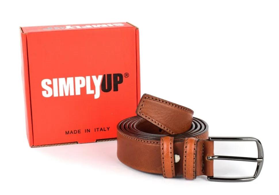 Cintura uomo in pelle tubolare SIMPLYUP 8043 Cuoio