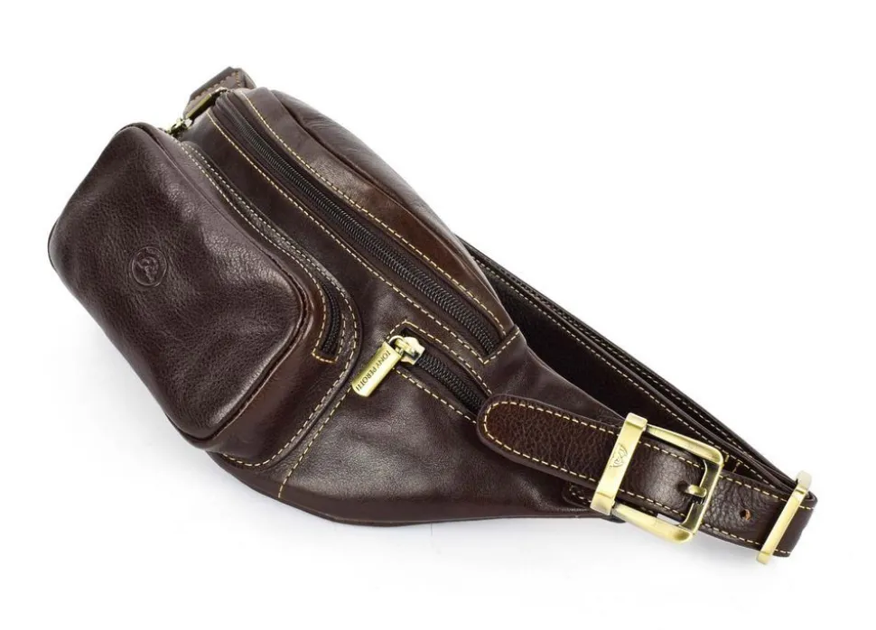 Marsupio in cuoio Tony Perotti 8018 Moro