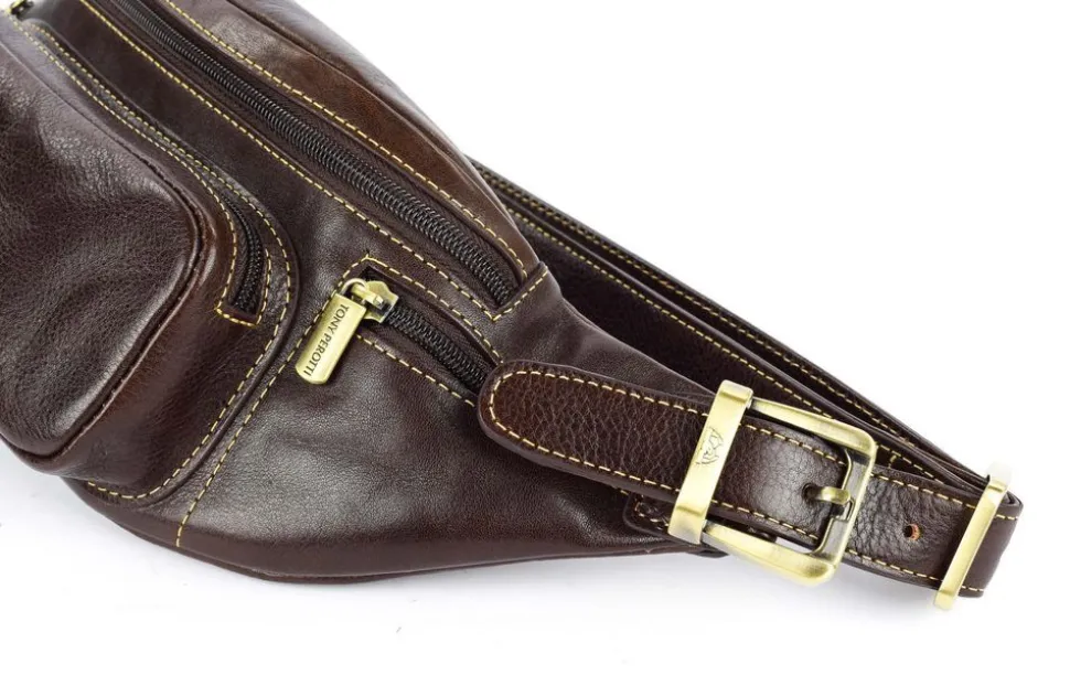 Marsupio in cuoio Tony Perotti 8018 Moro