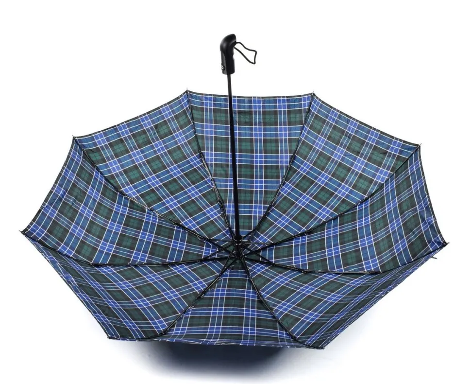 Ombrello Maxi pieghevole automatico apri/chiudi SIMPLYUP 5311 Scozzese Blu/Verde