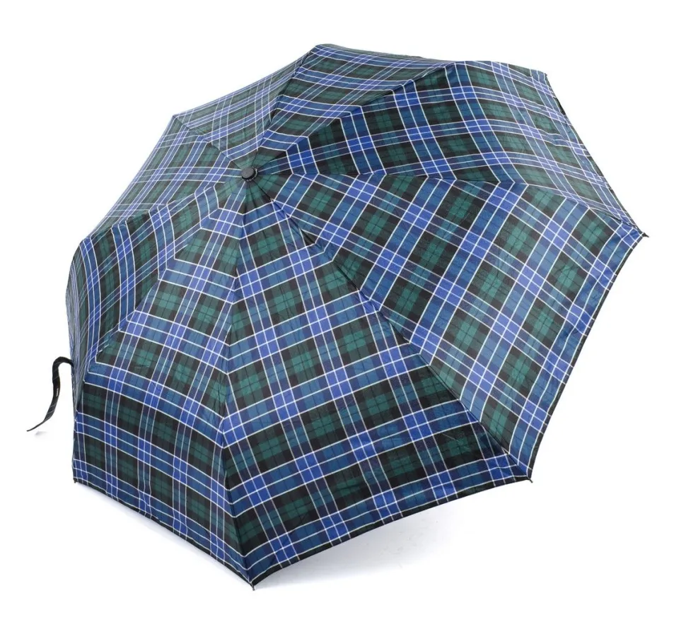 Ombrello Maxi pieghevole automatico apri/chiudi SIMPLYUP 5311 Scozzese Blu/Verde