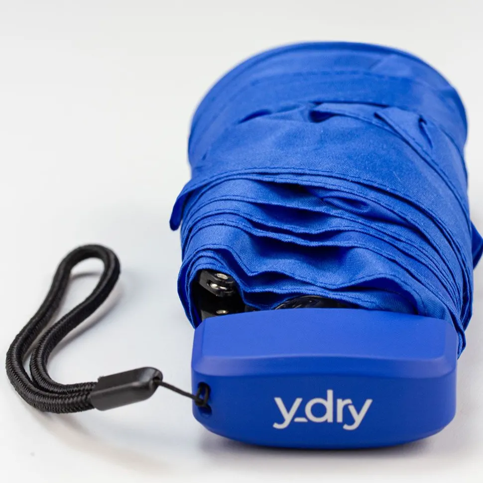 Ombrello mini piatto manualeY-dry Maya Blu