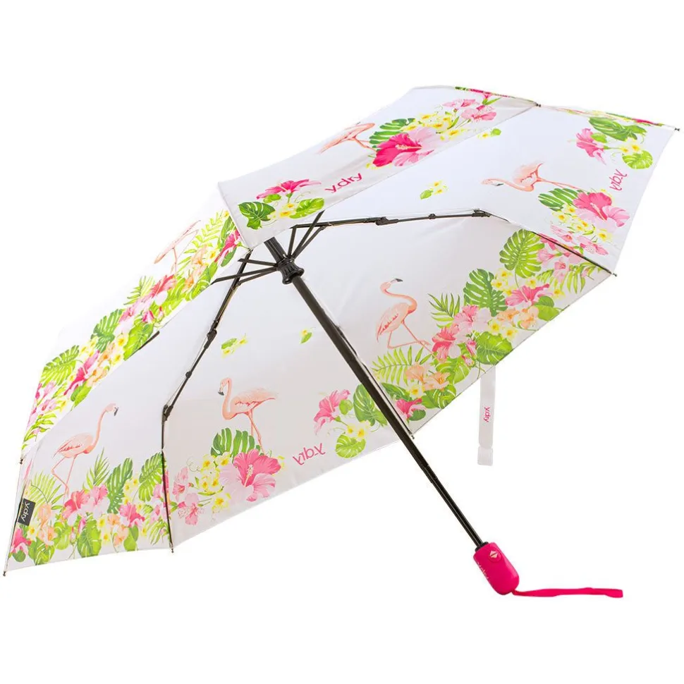 Ombrello pieghevole automaticoY-dry Flamingo Bianco