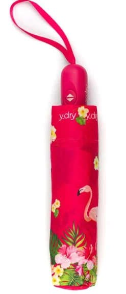 Ombrello pieghevole automaticoY-dry Flamingo Rosa
