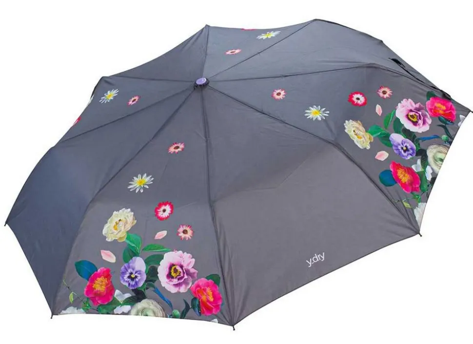 Ombrello pieghevole automatico Ydry Bouquet Grigio