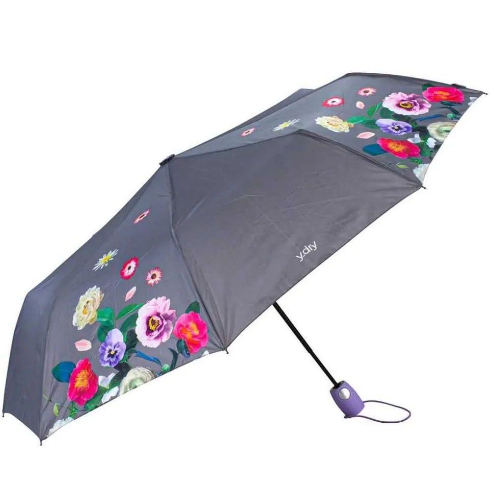 Ombrello pieghevole automatico Ydry Bouquet Grigio