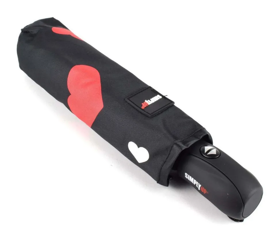 Ombrello pieghevole automatico SimplyUp 5042 Hearts Rosso