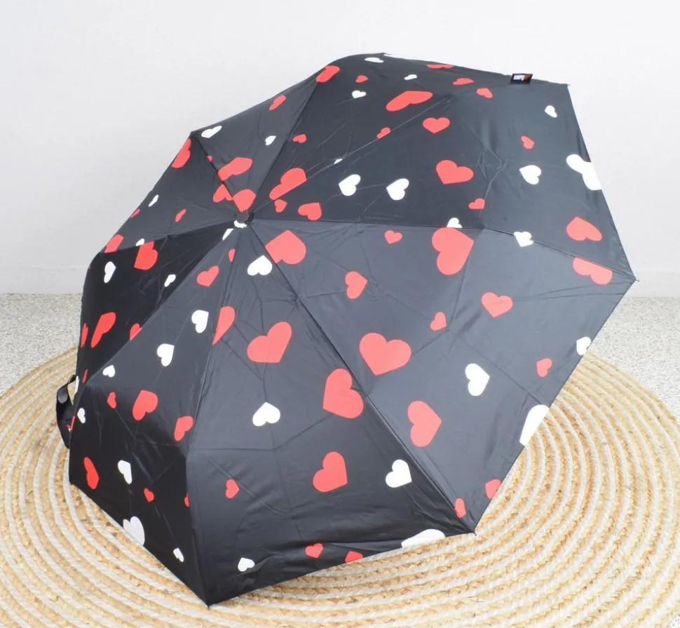 Ombrello pieghevole automatico SimplyUp 5042 Hearts Rosso