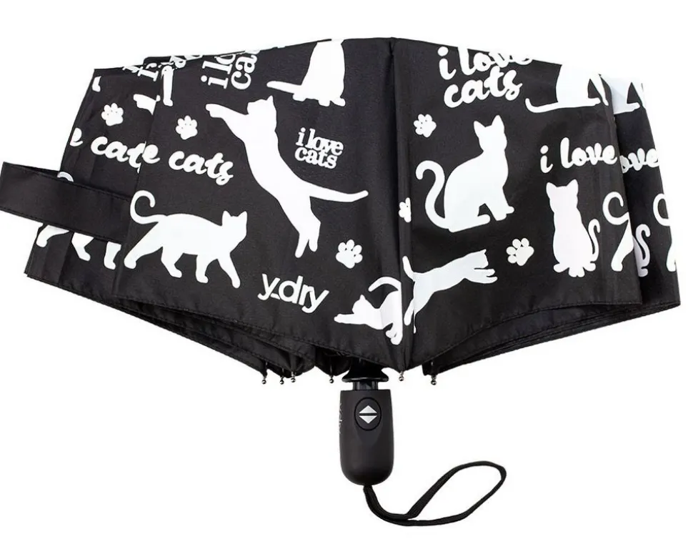 Ombrello pieghevole automaticoY-dry I Love Cats