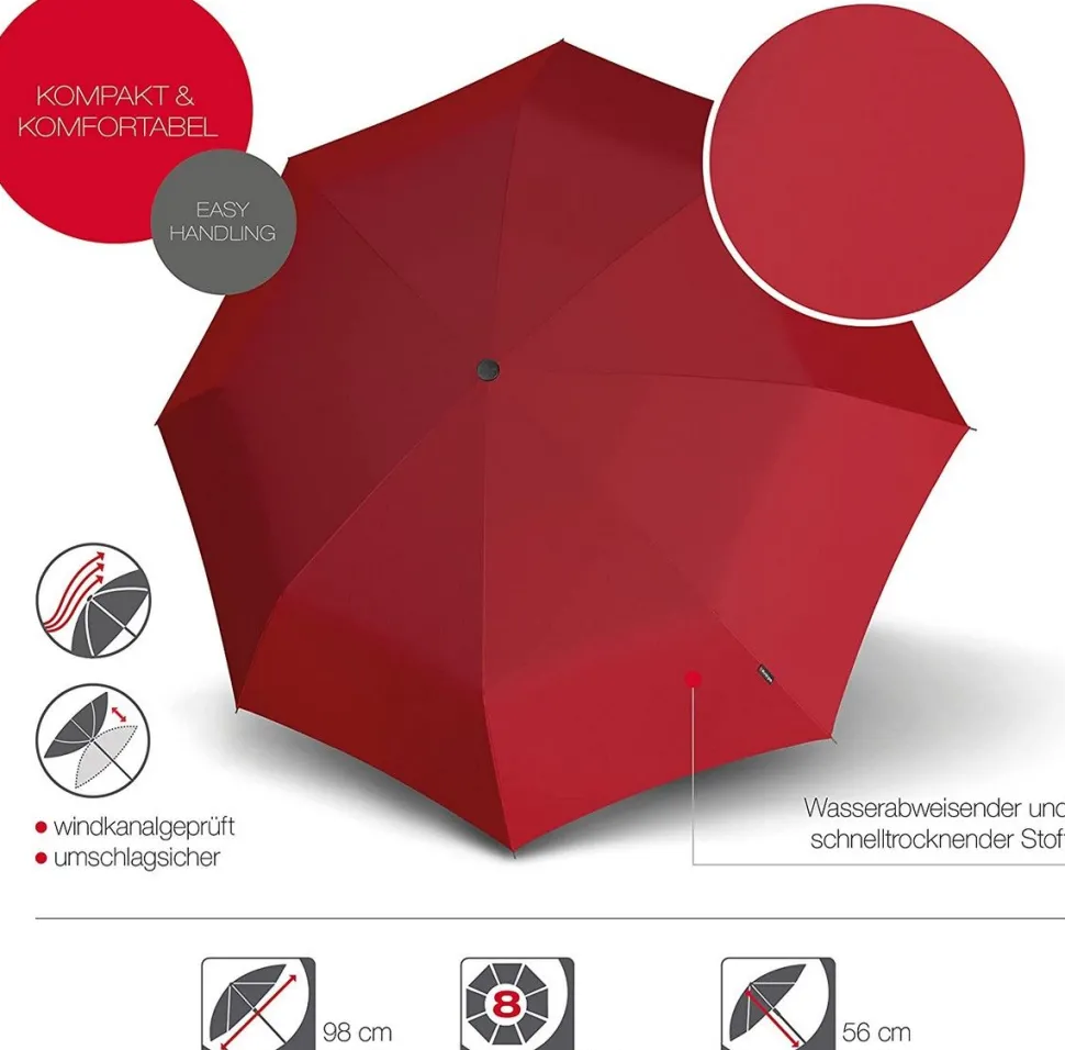 Ombrello pieghevole automatico Knirps T.200 Rosso