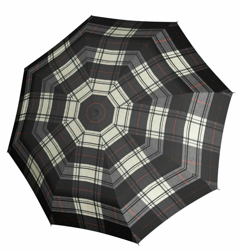 Ombrello pieghevole automatico Knirps T.200 Check Black/White