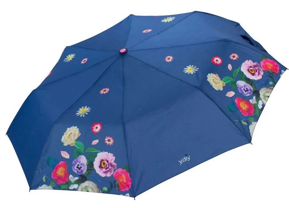 Ombrello pieghevole automatico Ydry Bouquet Azzurro