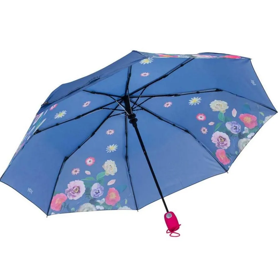 Ombrello pieghevole automatico Ydry Bouquet Azzurro