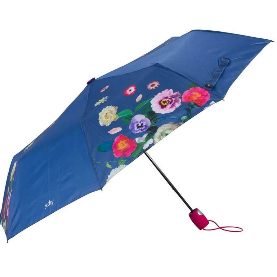 Ombrello pieghevole automatico Ydry Bouquet Azzurro