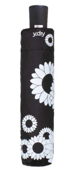 Ombrello pieghevole automatico Ydry Sunflowers Bianco