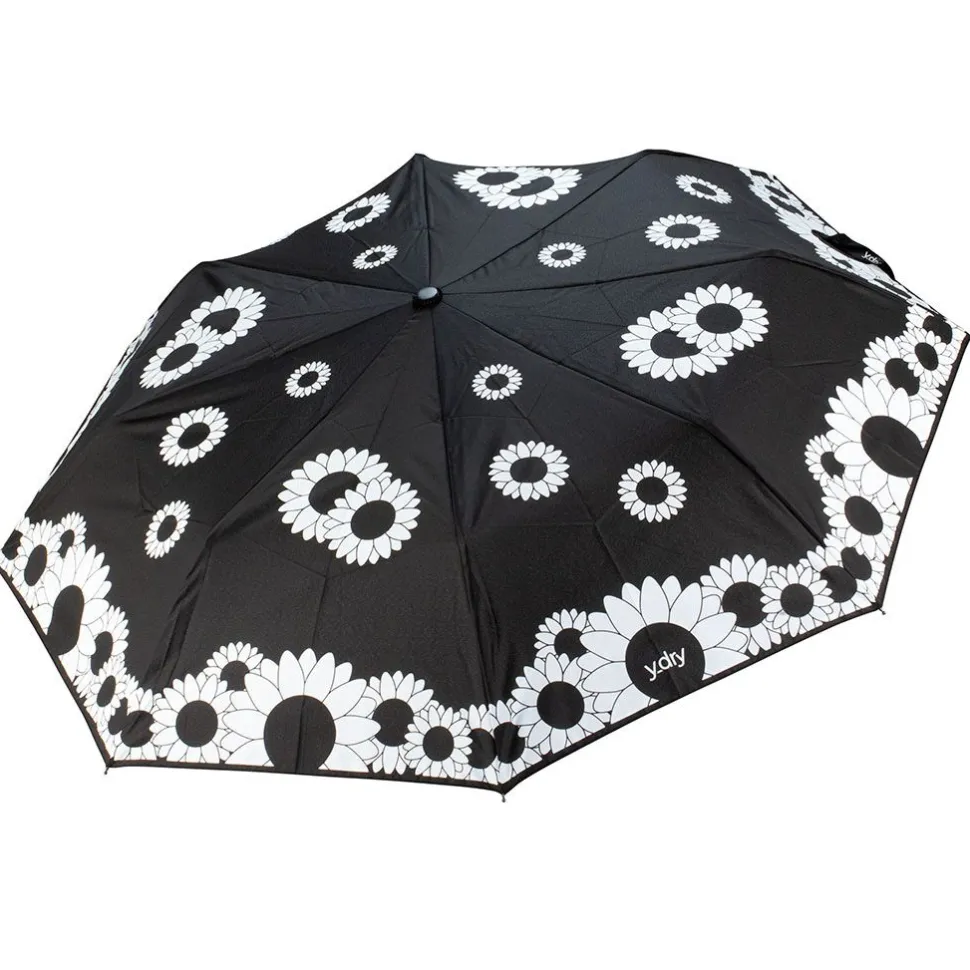 Ombrello pieghevole automatico Ydry Sunflowers Bianco