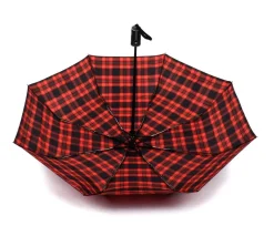Ombrello pieghevole automatico apri/chiudi SIMPLYUP 5301 Scozzese Rosso