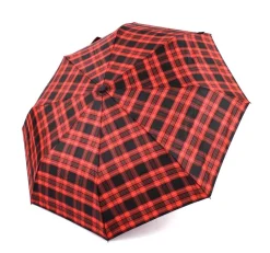 Ombrello pieghevole automatico apri/chiudi SIMPLYUP 5301 Scozzese Rosso