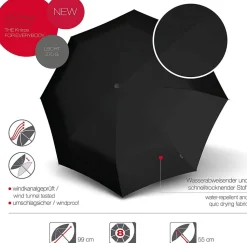 Ombrello pieghevole manuale Knirps A.050 Nero