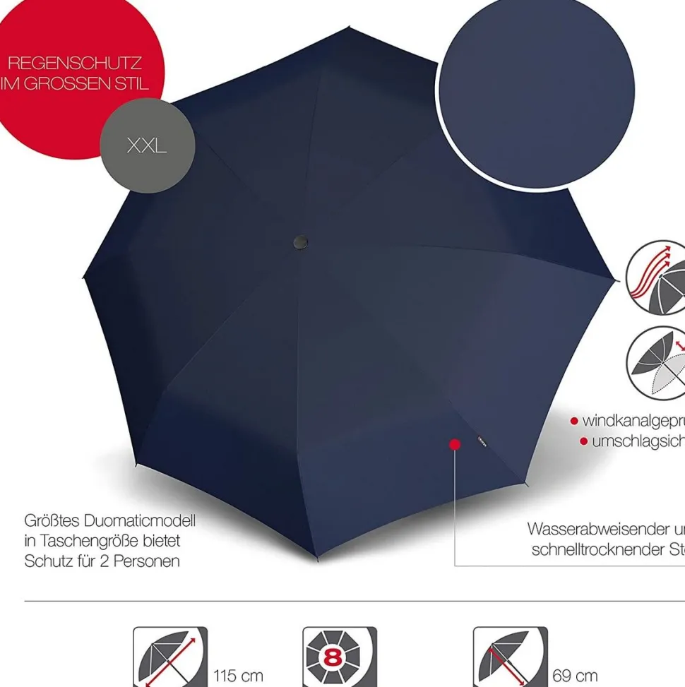 Ombrello pieghevole Maxi automatico Knirps T.400 Navy