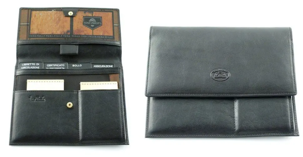 Portadocumenti auto in cuoio Tony Perotti art 1068M nero