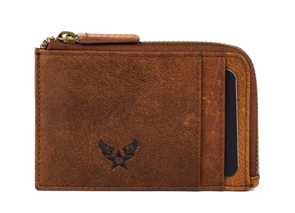 Portadocumenti piatto con zip Avirex Durango DRN08 Cognac