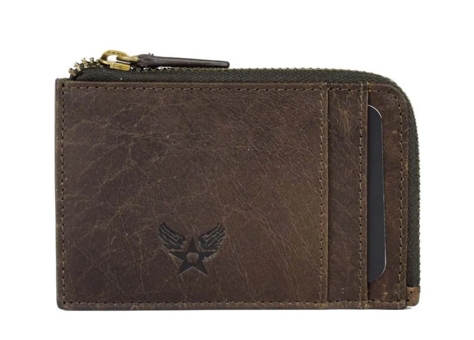 Portadocumenti piatto con zip Avirex Durango DRN08 Marrone