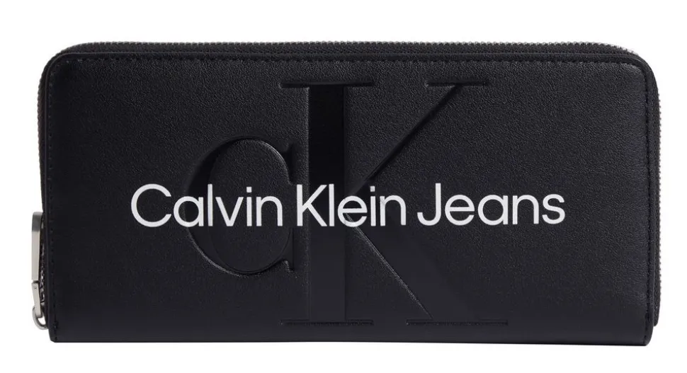 Portafoglio donna con zip Calvin Klein Nero
