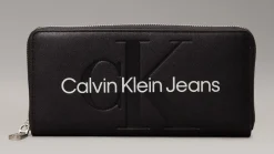 Portafoglio donna con zip Calvin Klein Nero