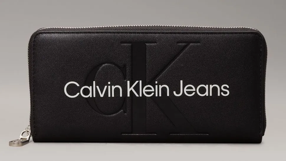 Portafoglio donna con zip Calvin Klein Nero