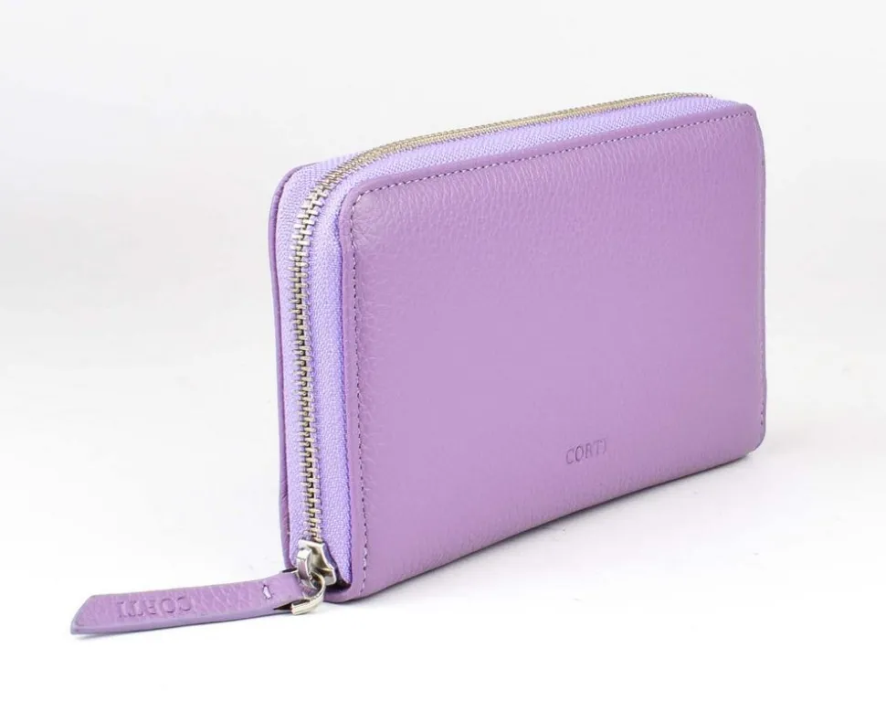 Portafoglio donna con zip Gianfranco Corti Alce 8878 Lavanda