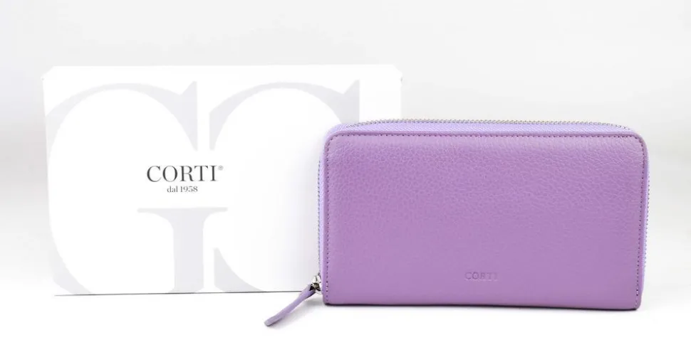 Portafoglio donna con zip Gianfranco Corti Alce 8878 Lavanda