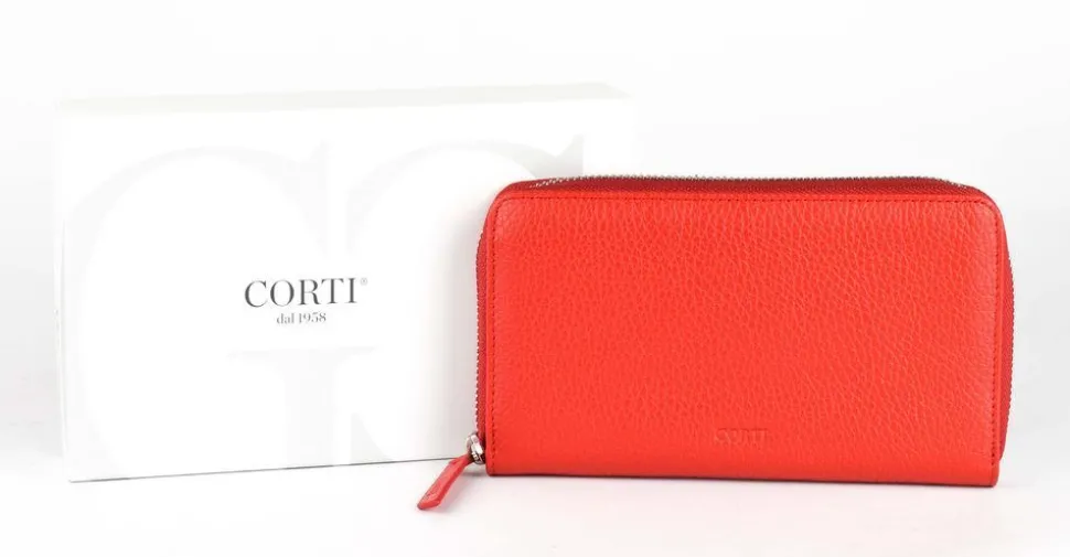 Portafoglio donna con zip Gianfranco Corti Alce 8878 Fragola