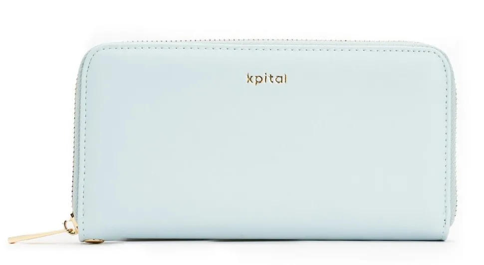 Portafoglio donna con zip Kpital Azzurro