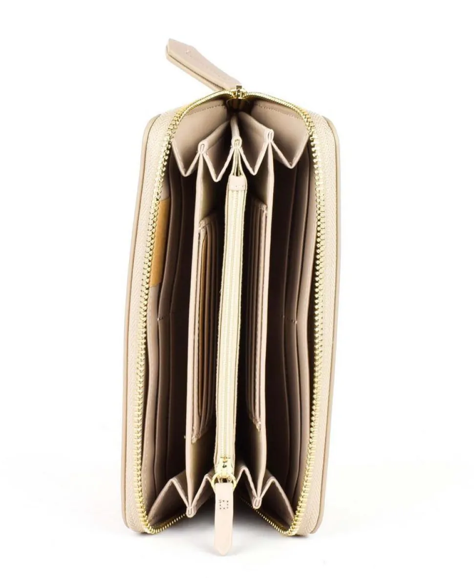 Portafoglio donna con zip Valentino Bags Zero RE Beige