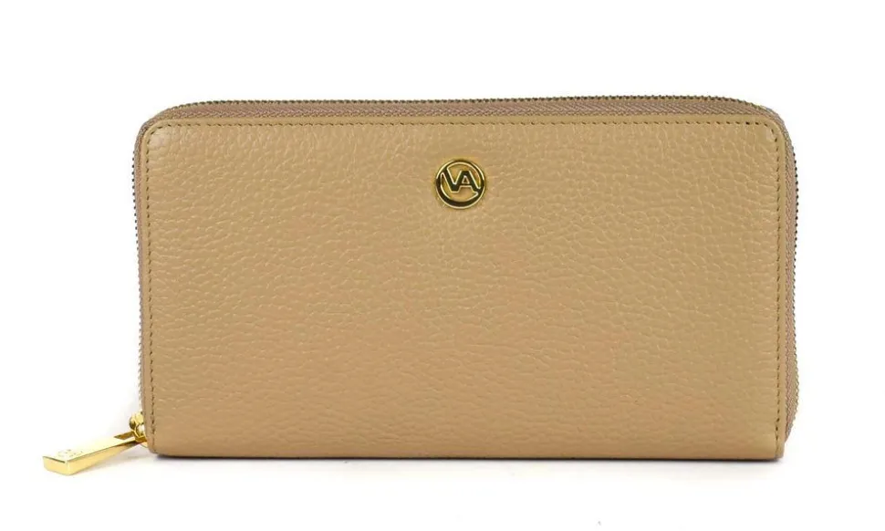 Portafoglio donna con zip Valentina P3 Beige