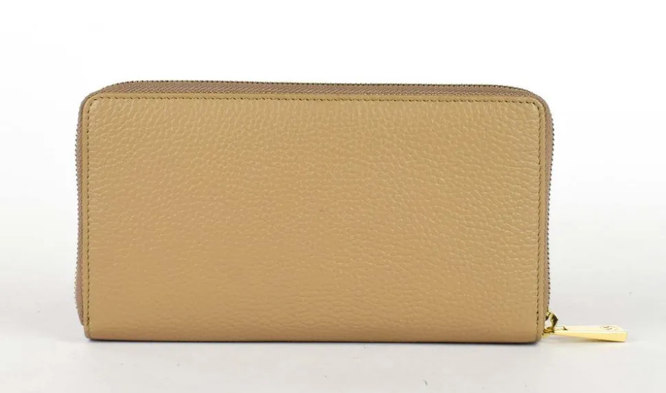 Portafoglio donna con zip Valentina P3 Beige