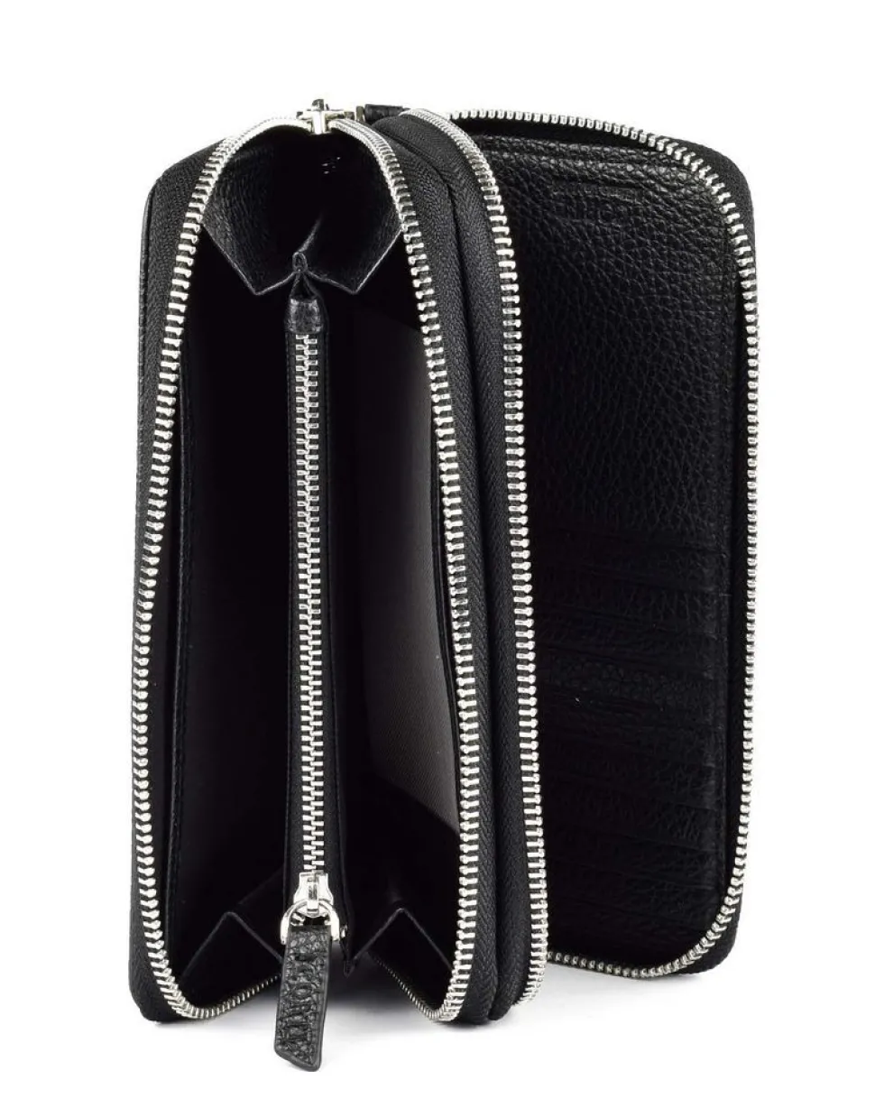 Portafoglio donna due zip Gianfranco Corti Alce 8877 Nero
