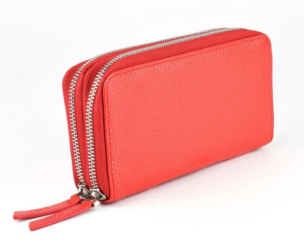 Portafoglio donna due zip Gianfranco Corti Alce 8877 Fragola