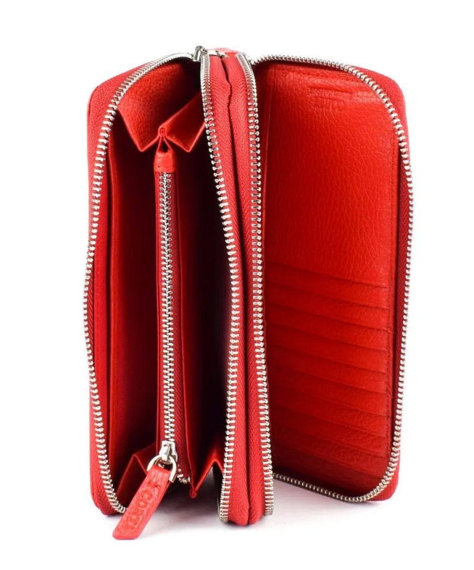 Portafoglio donna due zip Gianfranco Corti Alce 8877 Fragola