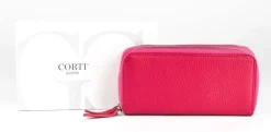 Portafoglio donna due zip Gianfranco Corti Alce 8877 Ciclamino