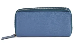 Portafoglio donna due zip Gianfranco Corti Alce 8877 Jeans