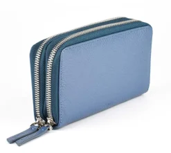 Portafoglio donna due zip Gianfranco Corti Alce 8877 Jeans