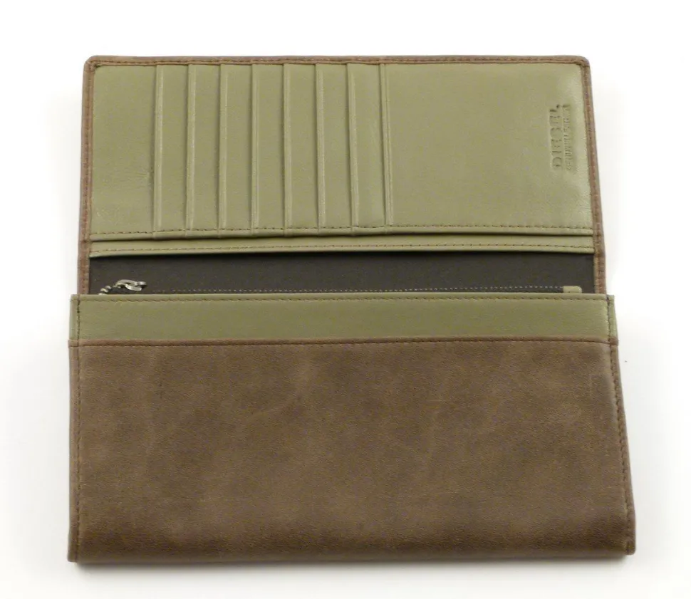 Portafoglio donna in pelle Diesel 24 a Day Verde