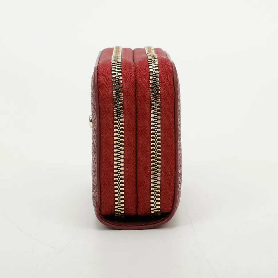 Portafoglio donna 2-zip Mimì-Muà Bordeaux