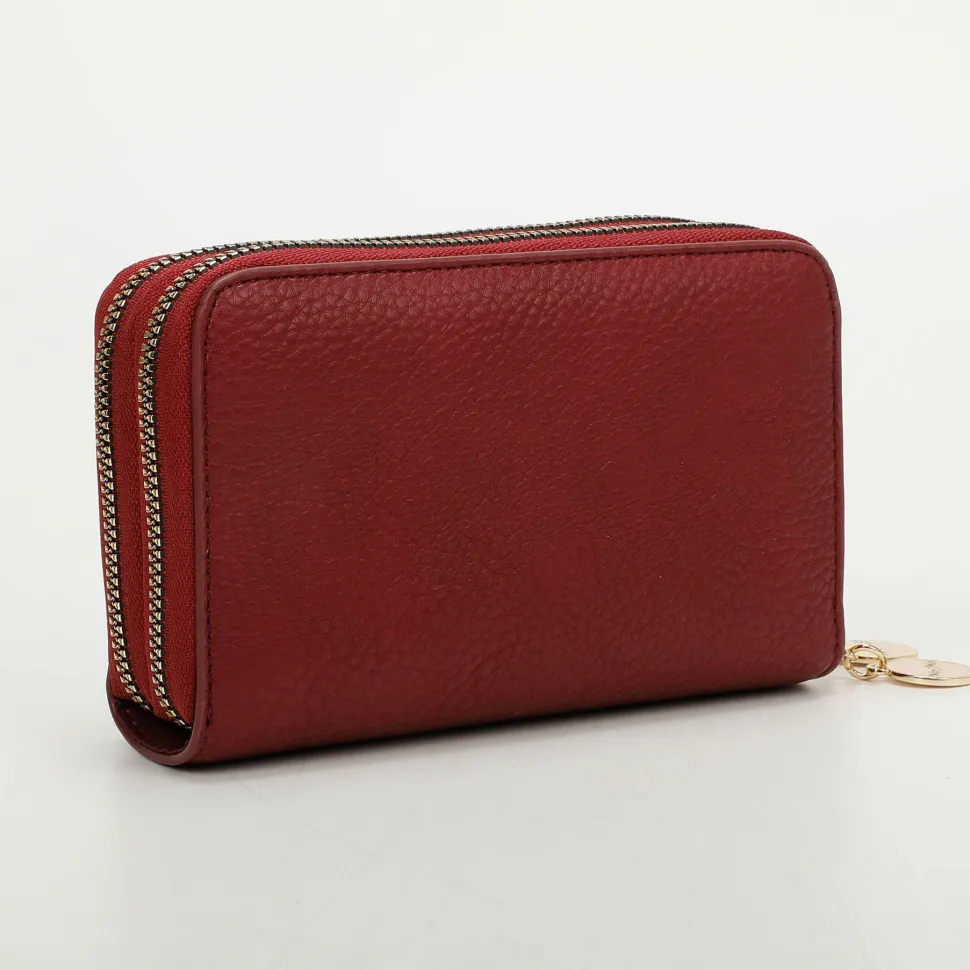Portafoglio donna 2-zip Mimì-Muà Bordeaux