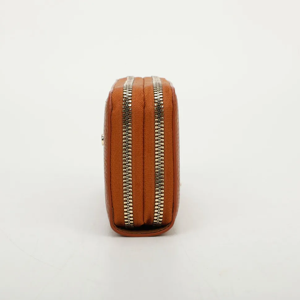 Portafoglio donna 2-zip Mimì-Muà Marrone