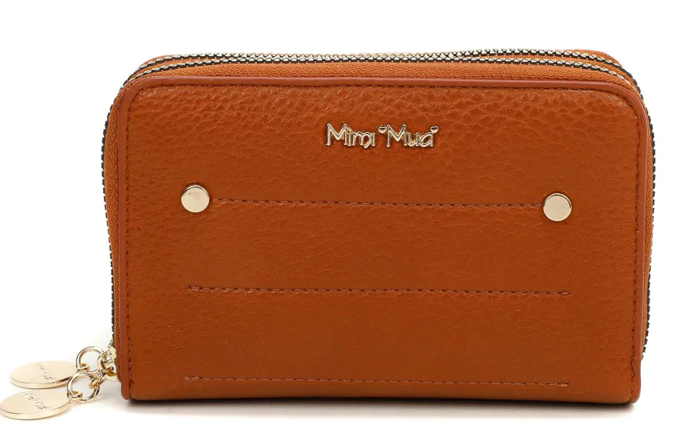 Portafoglio donna 2-zip Mimì-Muà Marrone